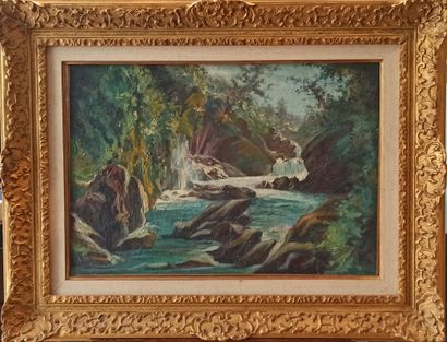 null School of the Xth century

The agitated river 

Oil on canvas. 

38 x 55 cm