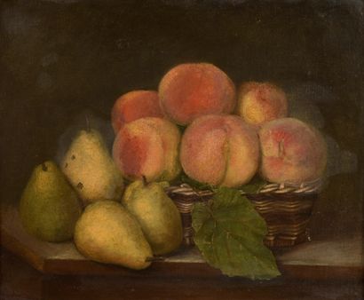 null French school of the 19th century 

Still life with pears and peaches

Oil on...
