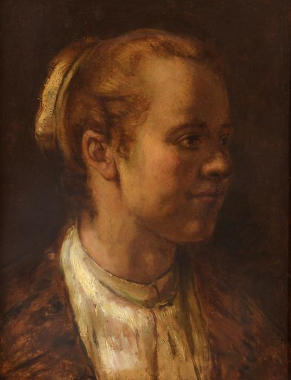 null 19th century HOLLAND school, in the taste of Willem DROST 

Portrait of a young...