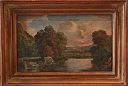 null French school of the 19th century

Man sitting by a lake

Oil on canvas. 

Framing....