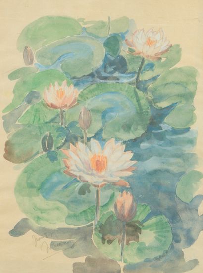 null Ecole moderne 

Esquisse de femmes asiatiques, fleurs de lotus 

Crayons sur...