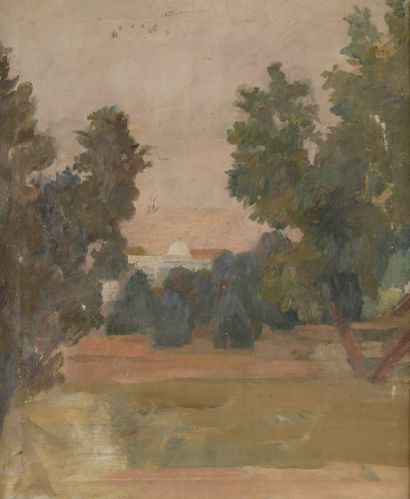 null French school around 1900

Landscape with the koubba

Oil on canvas. 

Bears...
