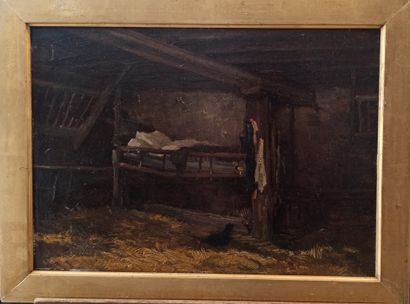null French school of the 19th century

Bed in a stable

Oil on canvas mounted on...