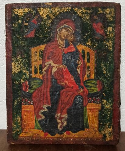 null Lot of five various icons. 

Repaints and accidents. 

29.5 x 24 cm to 35 x...