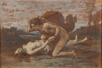 null French school of the 19th century 

The death of Atala (?) 

Pencil and oil...