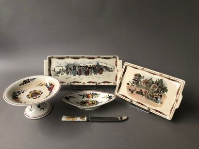 null LIMOGES

Porcelain services including: 

- A tureen 

- A sauceboat and its...