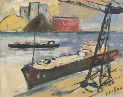 null Roland DUBUC (1924-1998)

Barge at the quay

Oil on cardboard.

Signed lower...