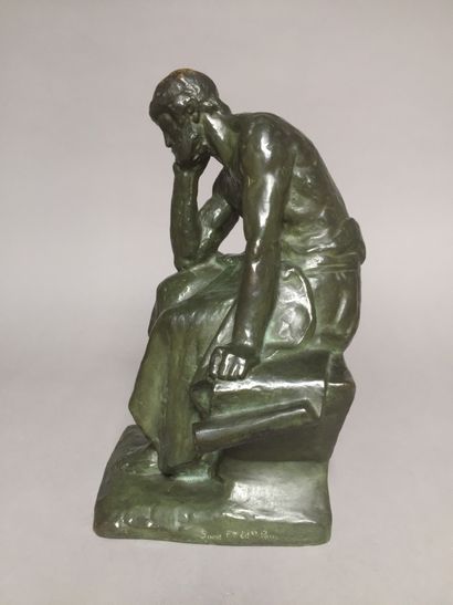 null Camille Alphonse TERROIR (1875-1955)

Forgeron penseur

Epreuve en bronze à...