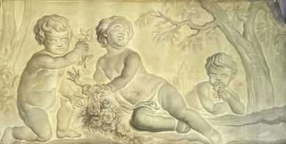 null French school 

Projects of door tops with putti decoration

Four oil on canvas...