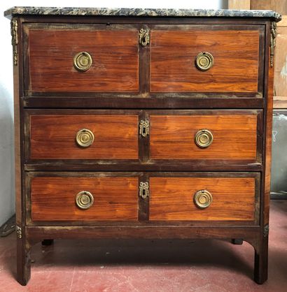 null Chest of drawers with cut sides in veneer opening in the upper part with a flap...