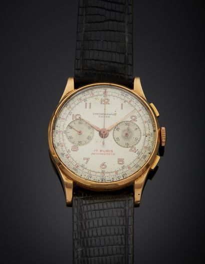Men's 18K yellow gold 750‰ wrist watch, round...