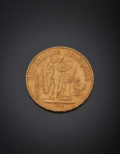 null Pièce de 20 francs or, Génie, datée 1897. 
Poids 6,40 g