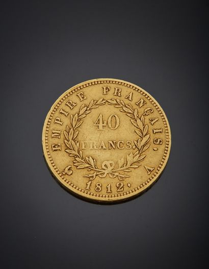 Pièce de 40 francs or, Napoléon 1er, tête...