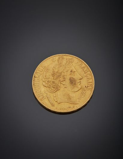 null 20 francs gold coin, Ceres, Paris 1850.

Weight 6,40 g