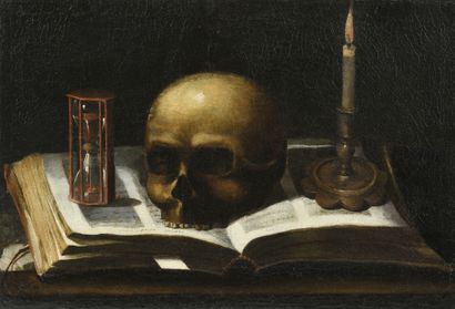 null École FRANCAISE vers 1640, entourage de Damien LHOMME

Vanité au crâne et au...