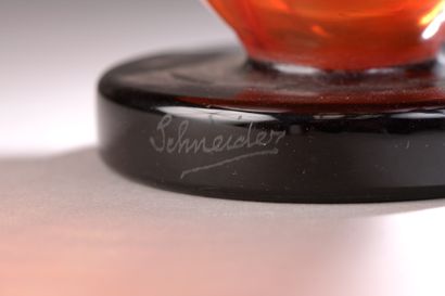 null SCHNEIDER

CONICAL CUP on annular heel.

Proof in marbled glass orange red and...