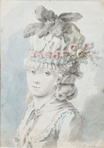 null Jean Baptiste HUET (Paris 1745-1811)

Portrait de femme au chapeau couvert de...