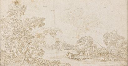 null 17th century FLEMISH school, follower of Jan BRUEGHEL

Thatched cottage landscape

Pen...