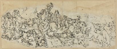 null Attribué à Francesco SIMONINI (1686 - vers 1755)

Cavaliers

Plume.

Accidents...