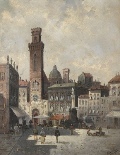 August VON SIEGEN (1850-?) 
Place animée...