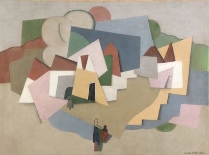 Georges VALMIER (1885-1937) 
Le Village,...