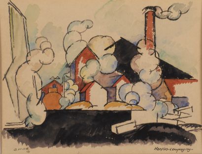 null André MARE (1885-1932)

L’usine à Hersin-Coupigny

Encre et aquarelle sur papier.

Signée...