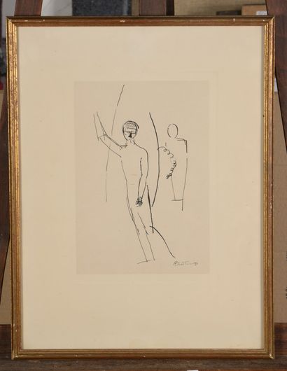 null Roger de LA FRESNAYE (1885-1925)

Deux personnages dont un le bras levé, circa...