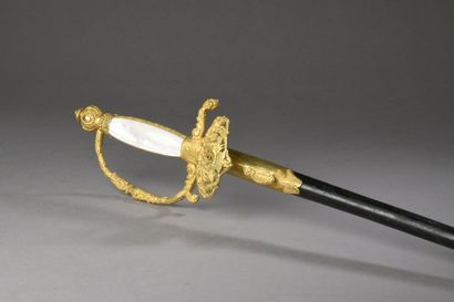 null Sword of high official or diplomat, chased and gilded brass guard, pierced claw...