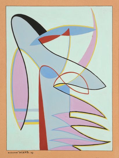 null Sophia WARBURG dite Nicolaas WARB (1906-1957)

Tout est illusion! 1949

Gouache...