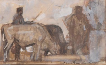 null Émile AUBRY (1880-1864)

The watering hole

Watercolor, ink and graphite. 

Signed...