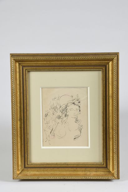 null Felix ZIEM (1821-1911)

Bust of a woman 

Pen and ink on paper.

Stamp of the...