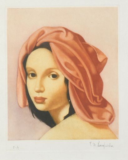 null Tamara de LEMPICKA (1898-1980)

Jeune femme au turban orange, 1956. 

Aquatinte...