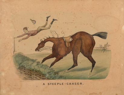 null CURRIER & IVES éditeurs, circa 1880 
Suite de quatre lithographies humoristiques...