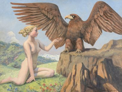 null Raphaël DELORME (1885-1962)

Woman with an eagle

Oil on isorel. 

Signed lower...