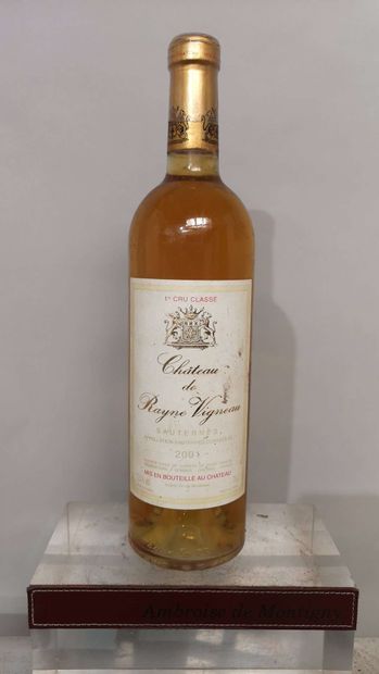 null 
1 bouteille de CHÂTEAU RAYNE VIGNEAU - 1er Cc Sauternes 2001

Étiquette légèrement...
