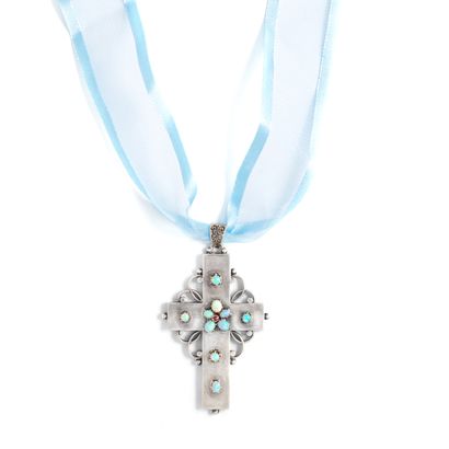 null Georg JENSEN

Silver cross 1st title 925‰, adorned with scrolls and set in rose...