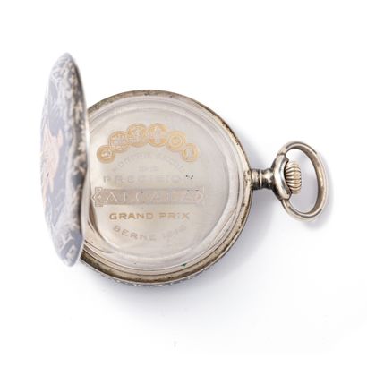 null ALCALA

Silver 2nd title 800‰ pocket watch, round in shape, the niello case...