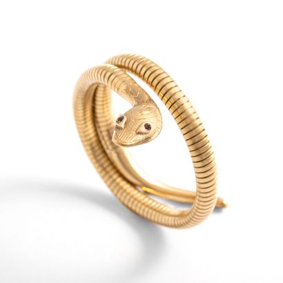 9K yellow gold 375‰ snake bracelet, the tubogaz...