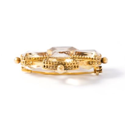 null 14K yellow gold 585‰ patté cross, set with citrines, fitted with an articulated...