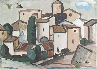 Oleg ZINGER (1910-1998) 
Village en Provence...