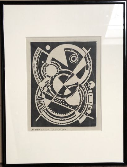 null Lot including 8 engravings and prints on paper framed with Auguste Herbin and...