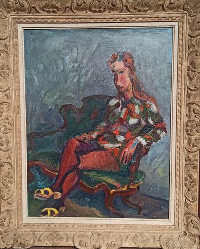 null André BEAUCE (1911-1974)

Suzanne with the sofa

Oil on canvas.

Signed lower...