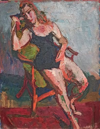 André BEAUCE (1911-1974) 
Suzanne au fauteuil,...