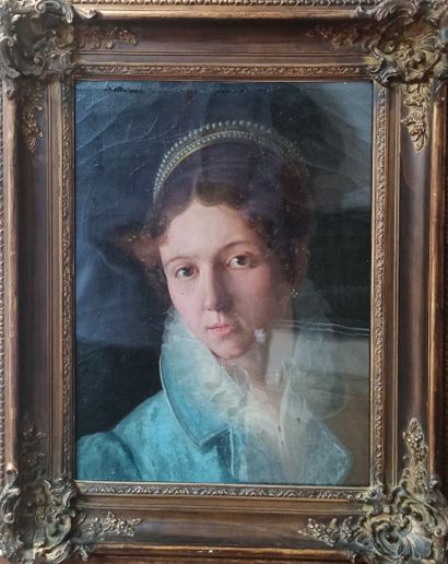 Ecole française du XIXème 
Portrait de femme...