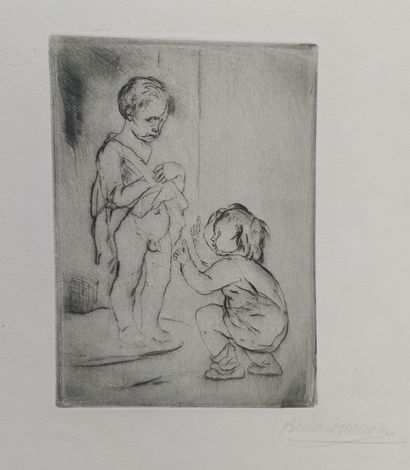 null Bernard NAUDIN (1876-1946)

Scène enfantine

Gravure originale.

Signée au crayon...