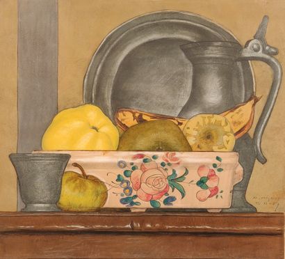 null Marcel MIGNOT (1891-1975)

Lot of 8 works including : 

- Still life with jugs,...