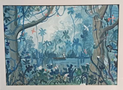 null Oleg ZINGER (1910-1998)

Boat in the jungle

Gouache on paper.

Signed lower...