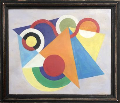 null Lot of about 20 compositions on paper or on panel in the constructivist and...