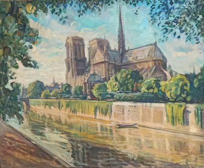 null Maurice CROZET (1896-1978)

Notre Dame de Paris vue des quais

Huile sur toile.

Signée...