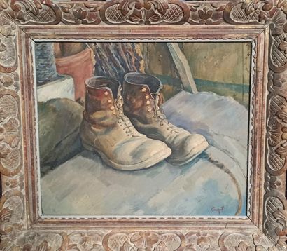 null Maurice CROZET (1896-1978)

Still life with boots

Oil on canvas.

Signed lower...